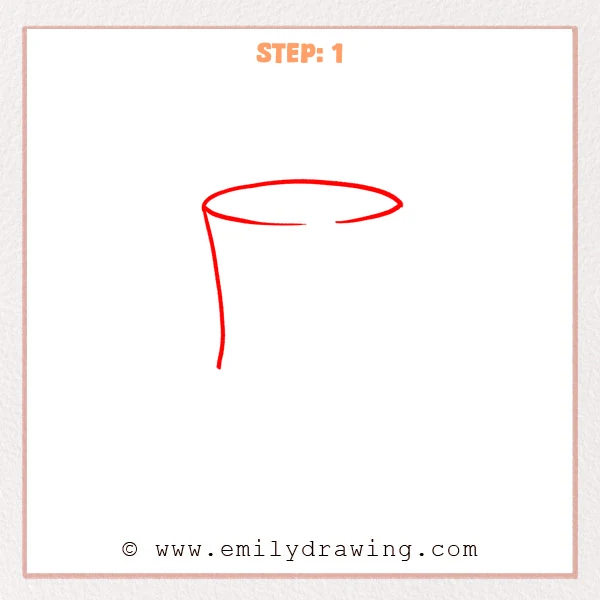how to draw a top hat - Step 1